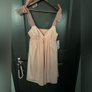 NWT Blush Pink Ribbon Tie Dress